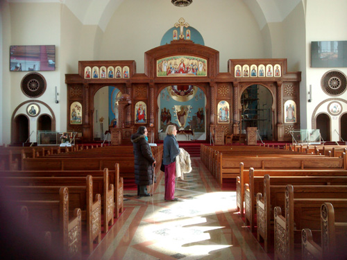 St. Mark Coptic Orthodox Cathedral — church woodwork — Markham, Ontario — view 1