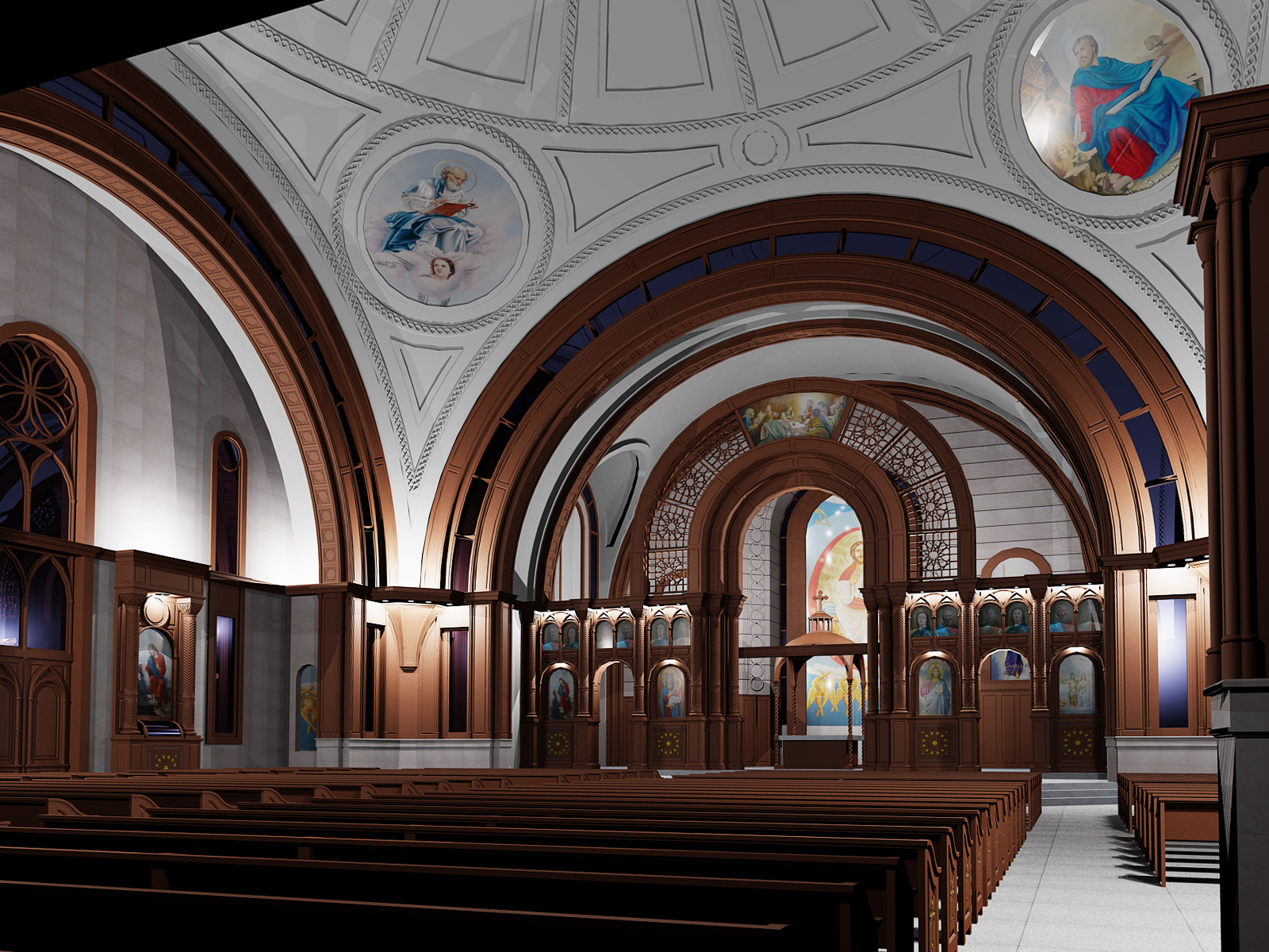 St. Anthony Coptic Orthodox Church — church woodwork — Cairo, Egypt — view 1