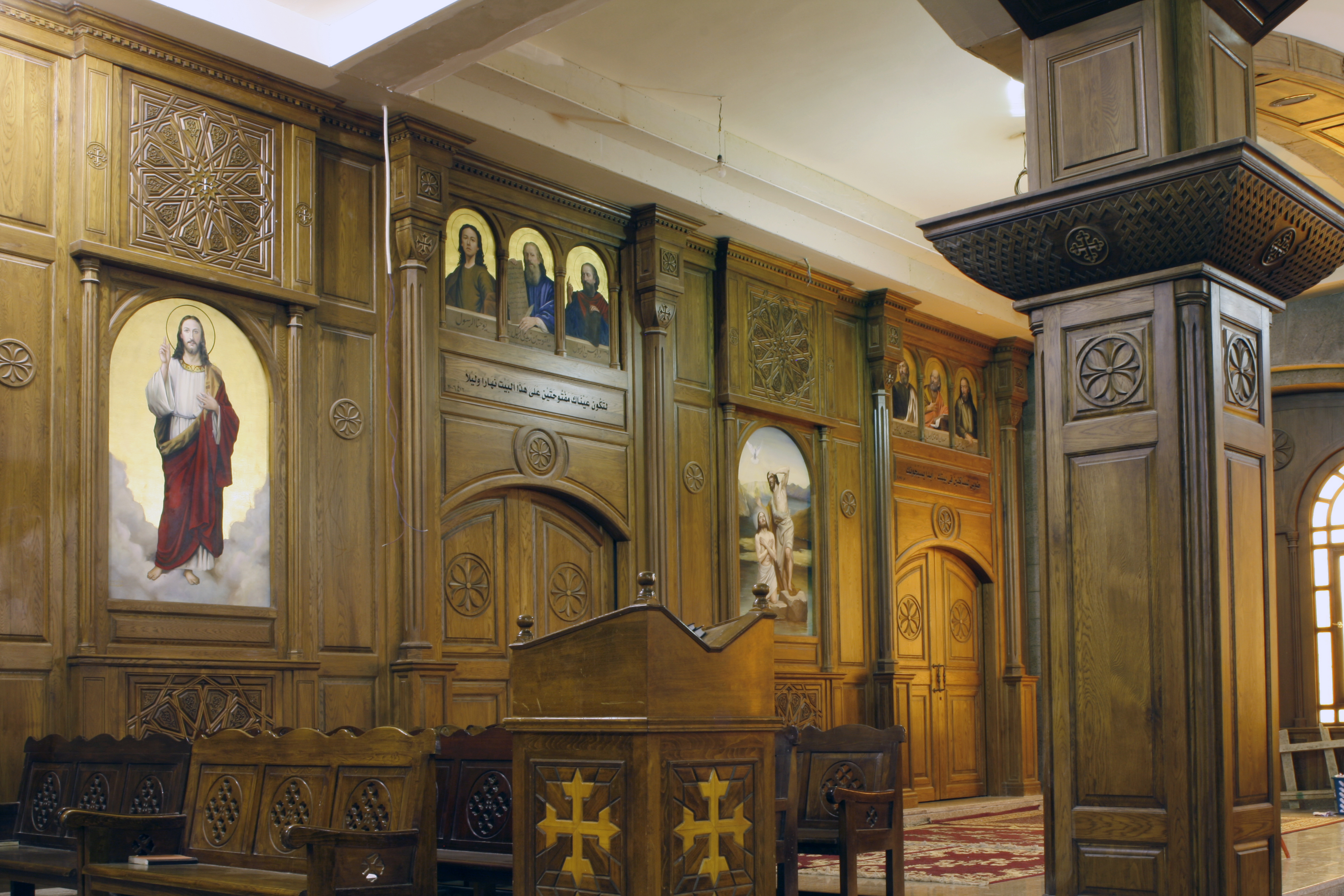 Church of the Virgin Mary and St. Mark — church woodwork — 6th of October City, Egypt — view 5