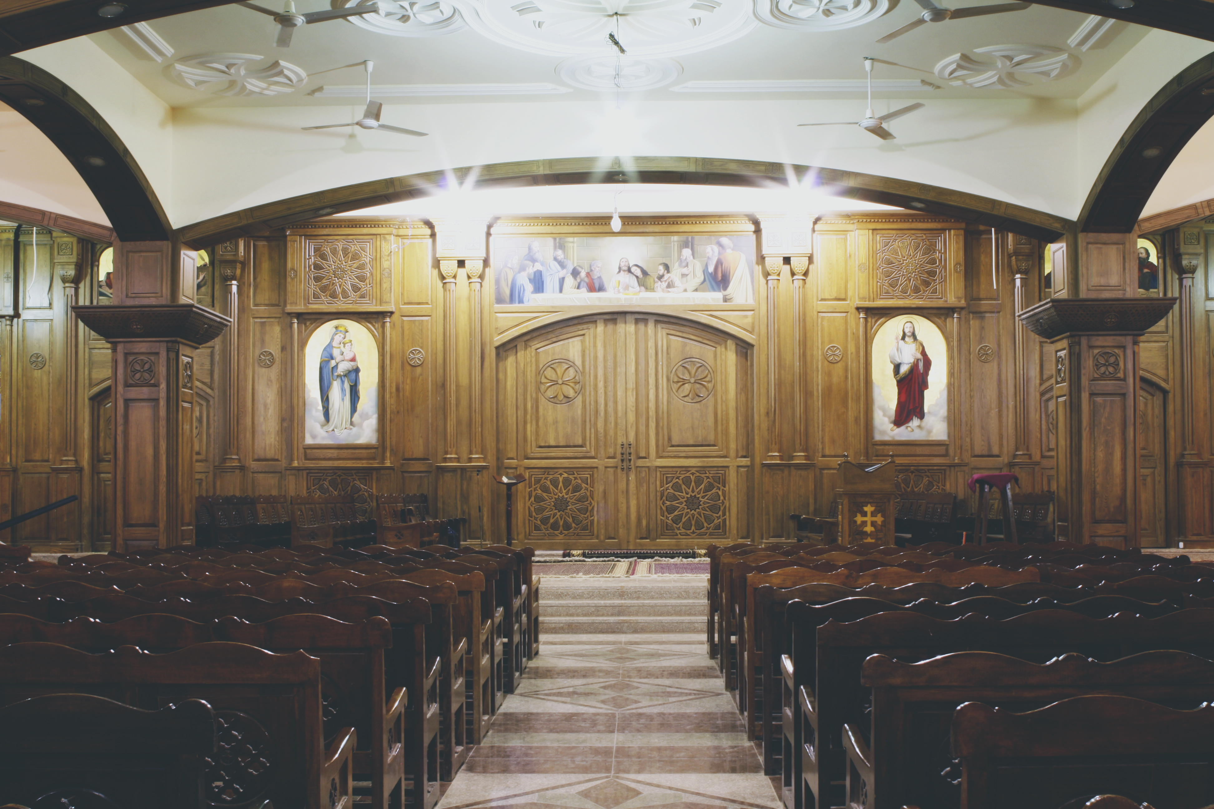 Church of the Virgin Mary and St. Mark — church woodwork — 6th of October City, Egypt — view 11