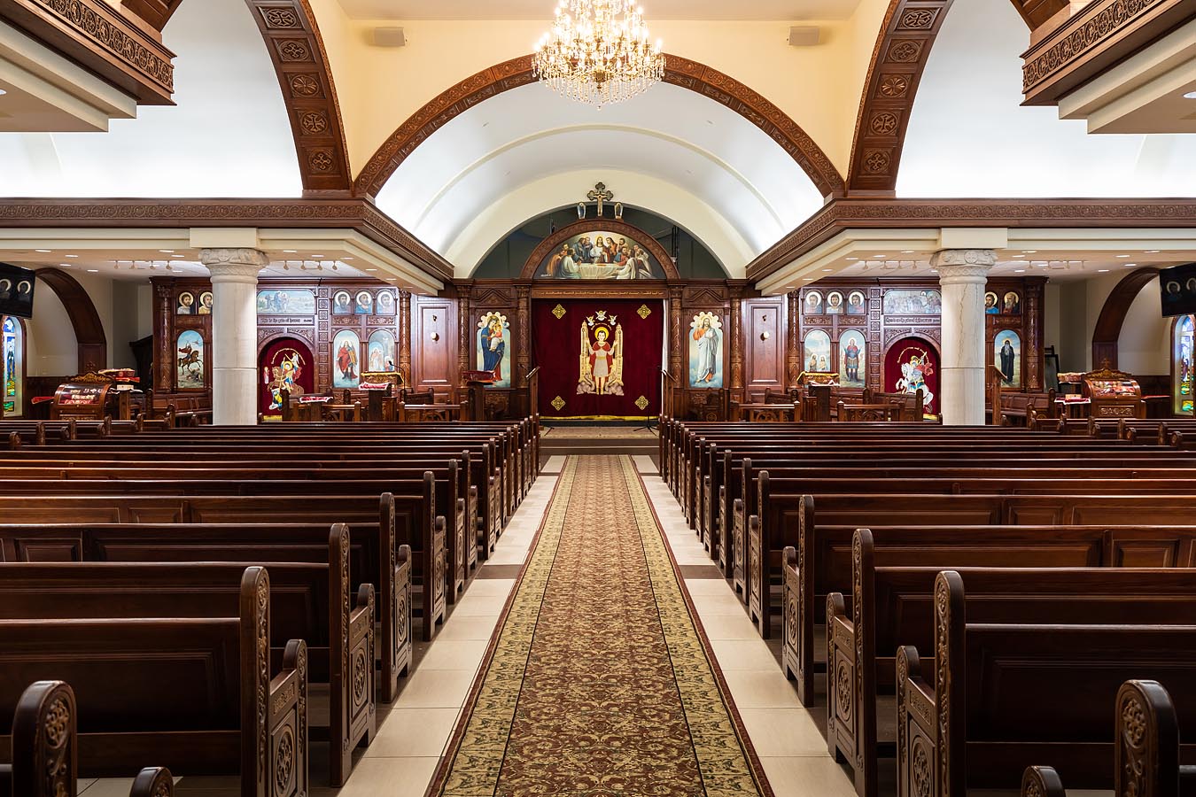St. Mina Coptic Orthodox Church — church woodwork — Calgary, Alberta — view 1