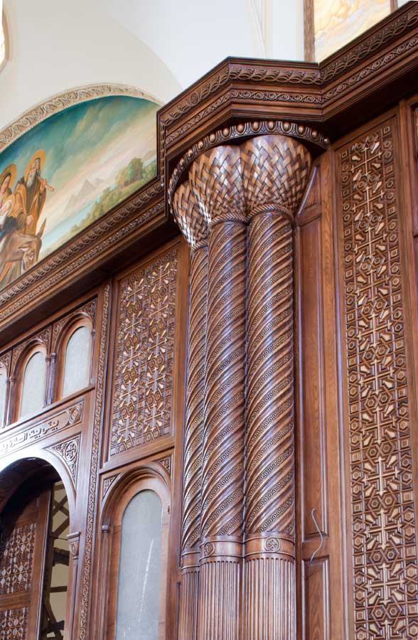 Coptic Orthodox Cathedral of Fayoum — church woodwork — Fayoum, Egypt — view 4