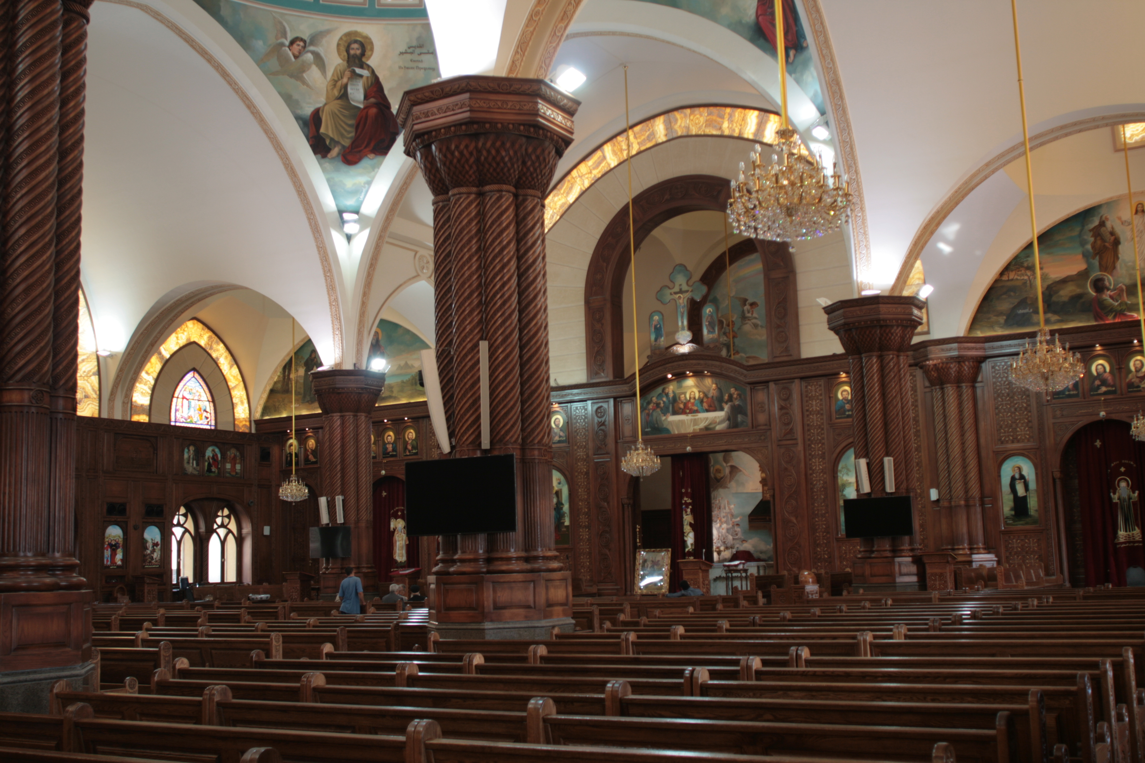 Coptic Orthodox Cathedral of Fayoum — church woodwork — Fayoum, Egypt — view 22