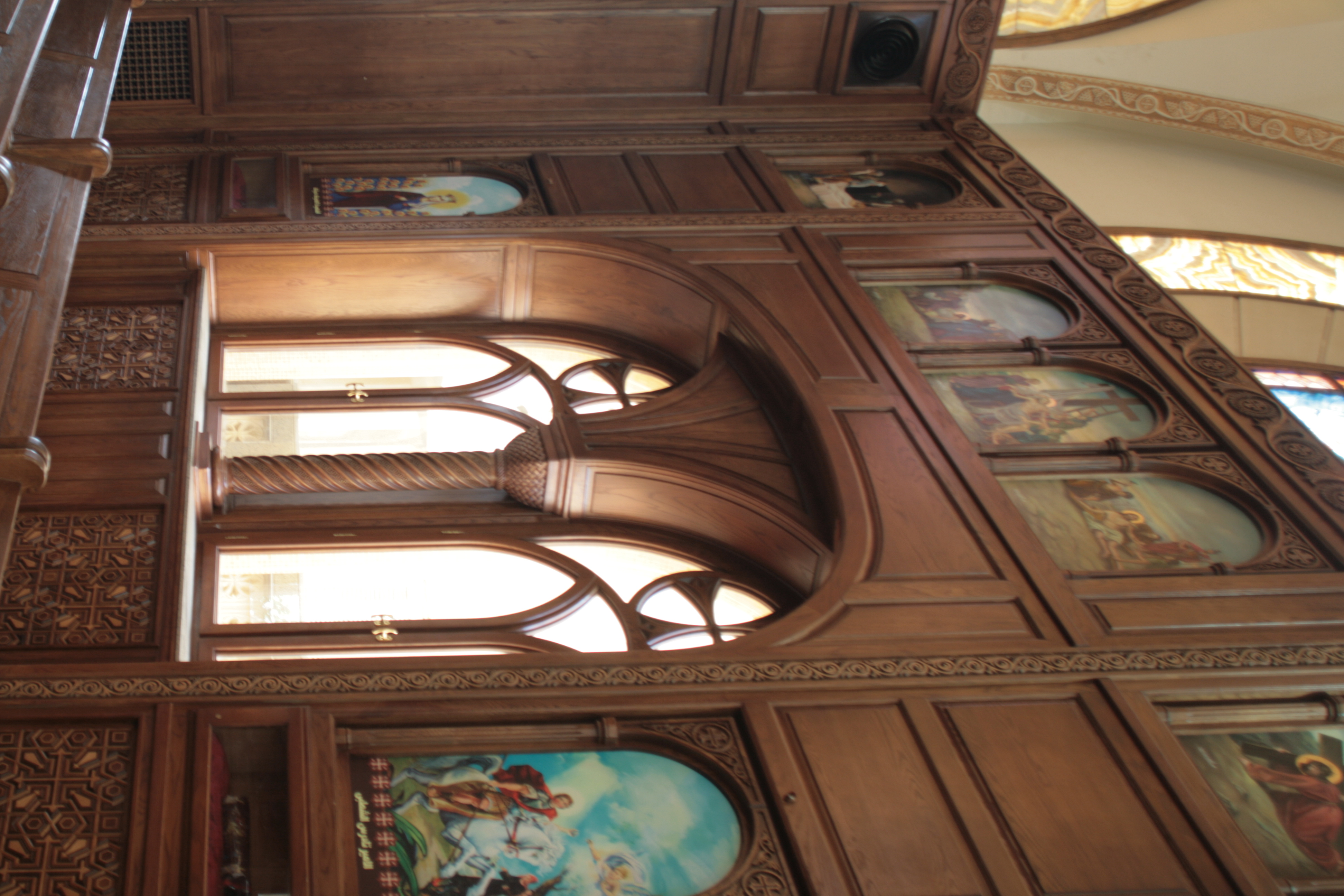 Coptic Orthodox Cathedral of Fayoum — church woodwork — Fayoum, Egypt — view 37