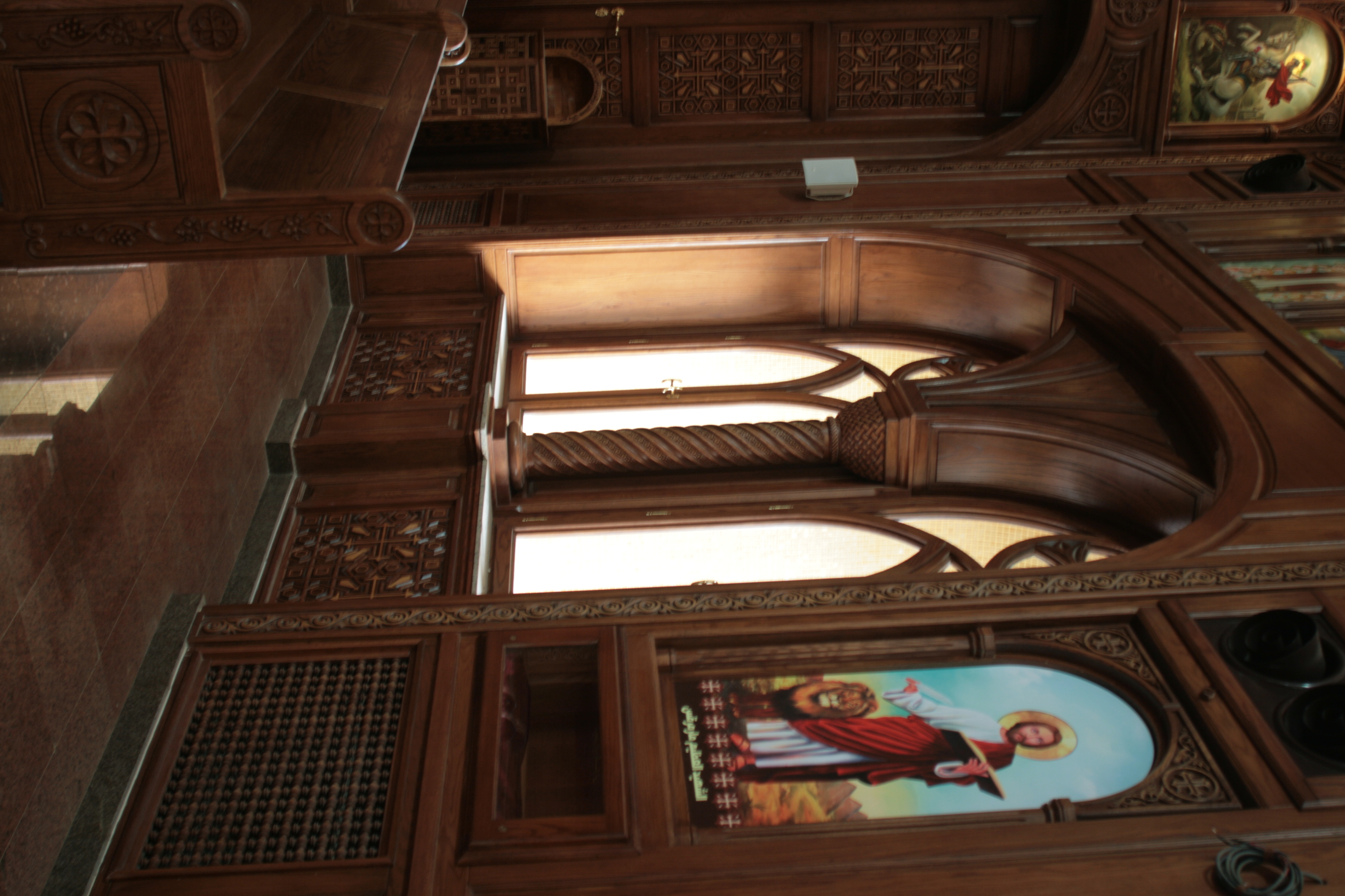 Coptic Orthodox Cathedral of Fayoum — church woodwork — Fayoum, Egypt — view 50