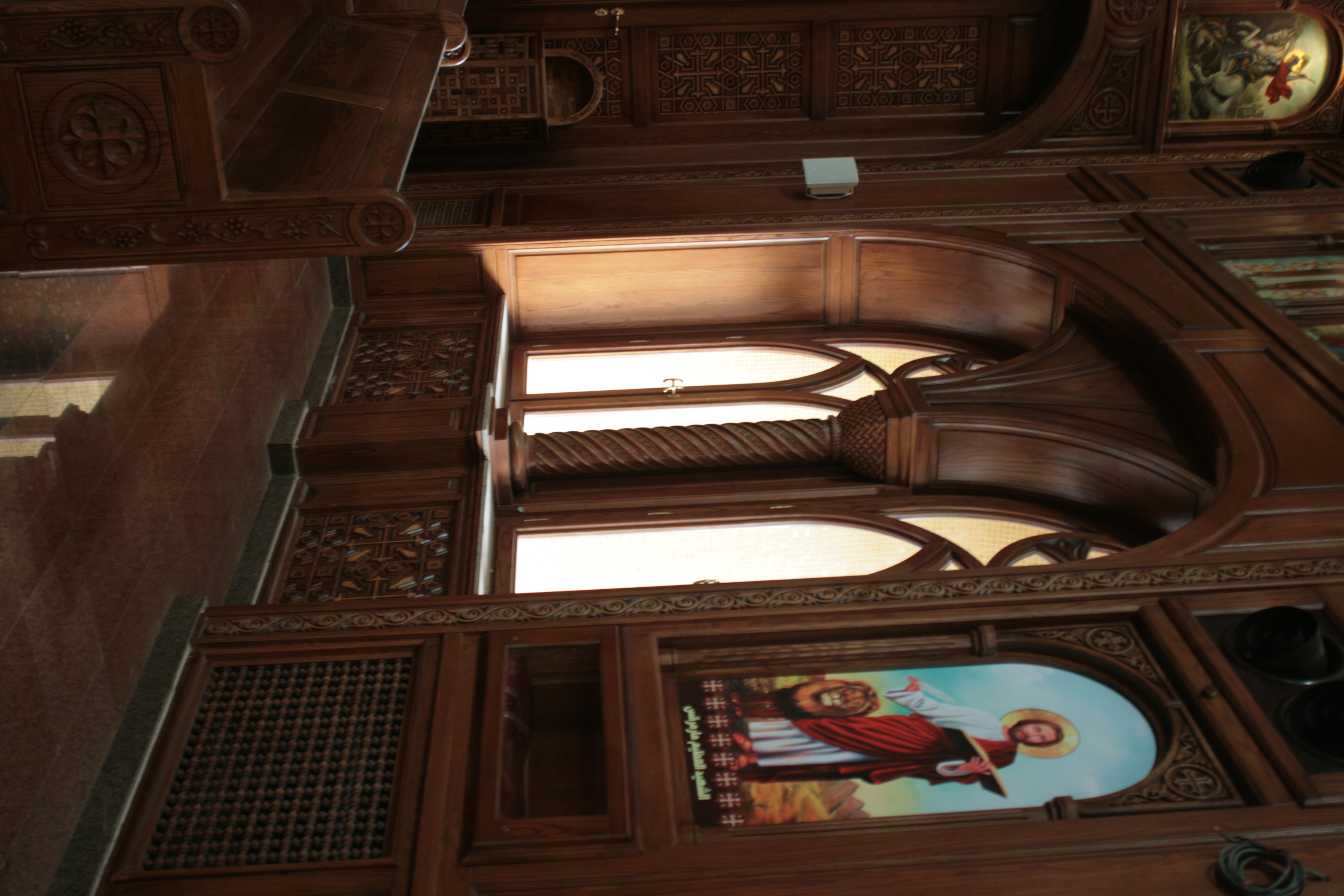 Coptic Orthodox Cathedral of Fayoum — church woodwork — Fayoum, Egypt — view 51