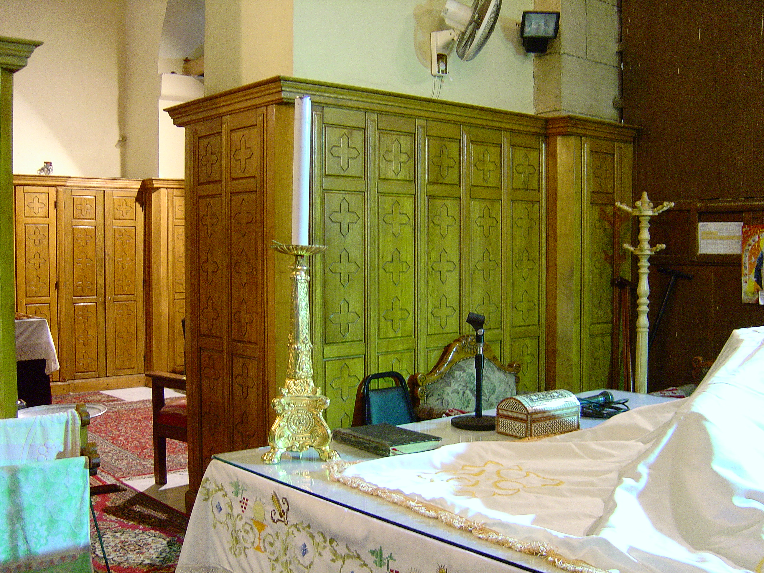 Virgin Mary Corniche — church woodwork — view 3