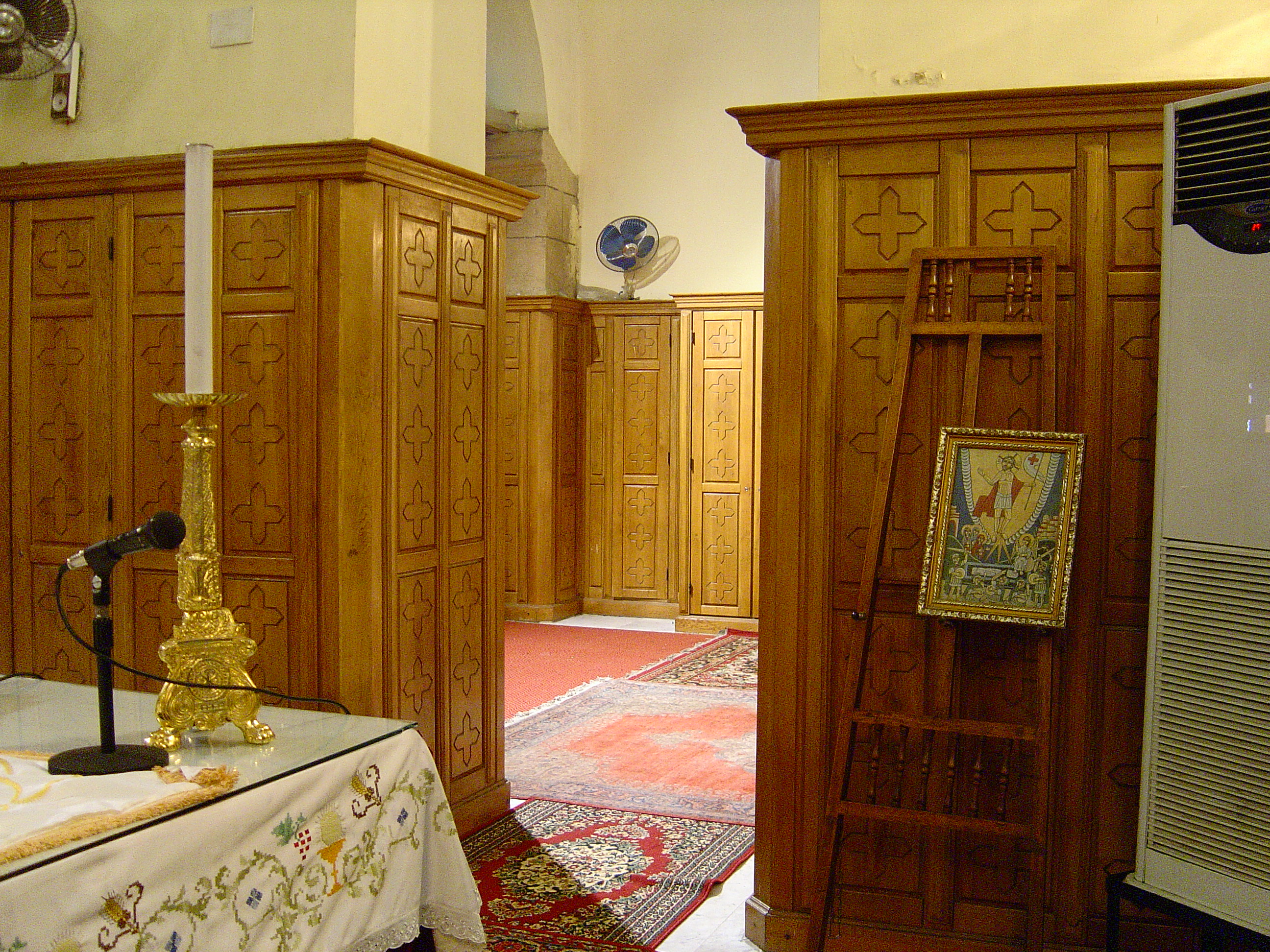 Virgin Mary Corniche — church woodwork — view 5