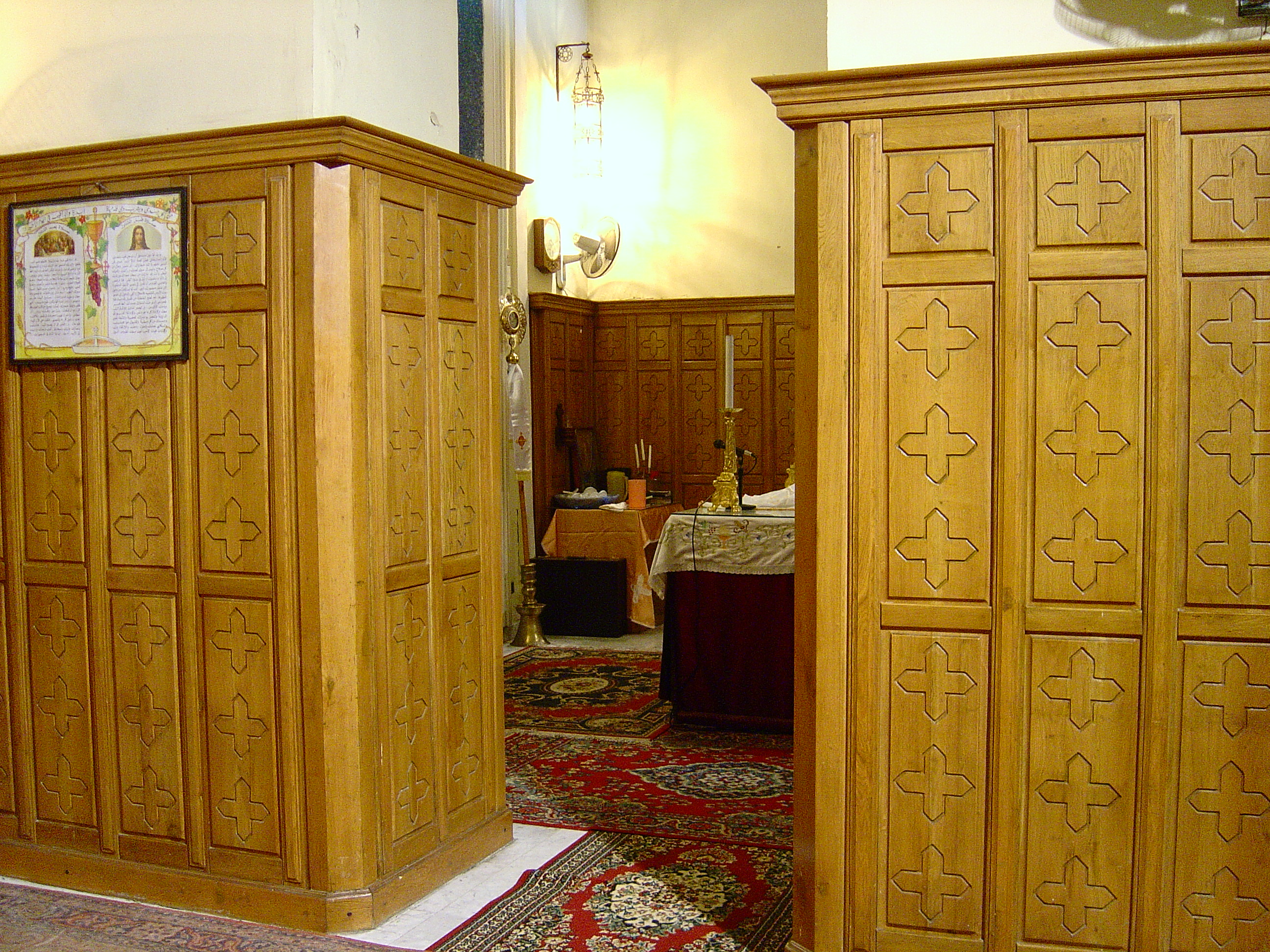 Virgin Mary Corniche — church woodwork — view 6